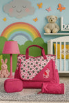 Imported Pink Large Capacity Lightweight Mom Waterproof Diaper Bag BG5529A