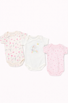 3pcs Adorable Baby Cotton Romper Set - Cute Animal Patterns & Stripes BS6431C