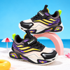 JF Black & Neon Purple Sprint Kids Sneakers Shoes SH714A