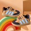 JF Tan & Dark Brown Little Champs Retro Shoes SH7196G