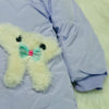Girls Purple Warm Inner Fur Hooded Puffer Jacket HJ6201B