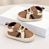 JF Mocha & Ivory Baby Classic Varsity High-Top Booties BTS9129F