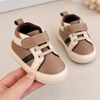 JF Mocha & Ivory Baby Classic Varsity High-Top Booties BTS9129F