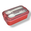 Red & Brick Red Portable Rectangle Lunch Box With Spoon Set 800 ML BCP1059C