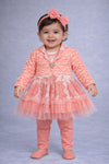 3pcs/ Set Pink Fancy Frock, Event Outfit, Children's Clothing, Baby Clothing for Outdoor FD6429D