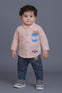 3 PC Pink Spring Autumn New Boy Cartoon Print Shirt, T-shirt, Pant Suit Three-piece Suit, Perfect for Outdoor SD6410F