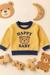 JF Yellow Happy Baby Sweatshirt - Soft Fleece Stuff, Machine Washable - Perfect for Winter, Perfect for Outdoor SS6427D