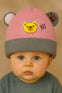 Pink Baby Bear Face Warm Winter Wool Cap (0 Months - 24 Months) CP5109B