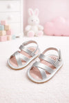 JF Silver Color Summer Rubber-Soled Sandals for Girls SDL7558B