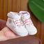 White & Pink Baby Girl Booties BTS9124B