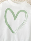2pcs Baby Toddler Girls Heart-shaped Print Long Sleeve Sweatshirt Top + Long Pants Casual Sports Suit Outdoor Wear TS6404D