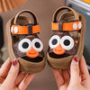 Children Brown Lightweight Breathable Sandals - Non-Slip PVC Sole with Hook & Loop Closure, Low-Top Open-Toe Casual Suitable for Spring Summer Sandals SDL7573A