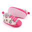 Baby Pink Cartoon Print with Laces Booties BTS9021C