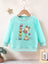 Emerald Baby Girl's New Sweatshirt For Winter/Autumn, Cartoon Owls Giraffe Butterfly Pattern Print Long Sleeve Crew Neck Top SS6096B