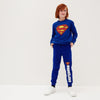 JF 2 PC Royal Blue Superman Autumn & Winter Terry Fabric Track Suit, Sweatshirt and Trouser Set TS6418A