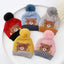 Pink Baby Bear Face Warm Winter Wool Cap (0 Months - 24 Months) CP5098E