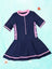 Girls Preppy Swimsuit 1-piece Quick-drying Short Sleeve Sporty Swimsuit With Slip Shorts SWM6158