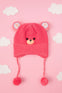Pink Baby Bear Face Fashion Knitted Warm Winter Wool Cap (1 Years -5 Years) CP5102A