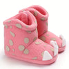 Cute Plush Ball Comfortable Boots For Baby Girls, Soft Warm Fleece Boots For Indoor Walking, Winter SH7164B