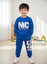 JF 2 PC Royal Blue NYC Print Autumn & Winter Terry Fabric Track Suit, Sweatshirt and Trouser Set TS6418E