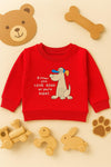 JF Red Love Dog Baby Sweatshirt - Soft Fleece Stuff, Machine Washable - Perfect for Winter, Perfect for Outdoor SS6427B