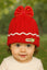 Red Fashion Happy Baby Knitted Warm Winter Wool Cap (6 Months -3 Years) CP5088A