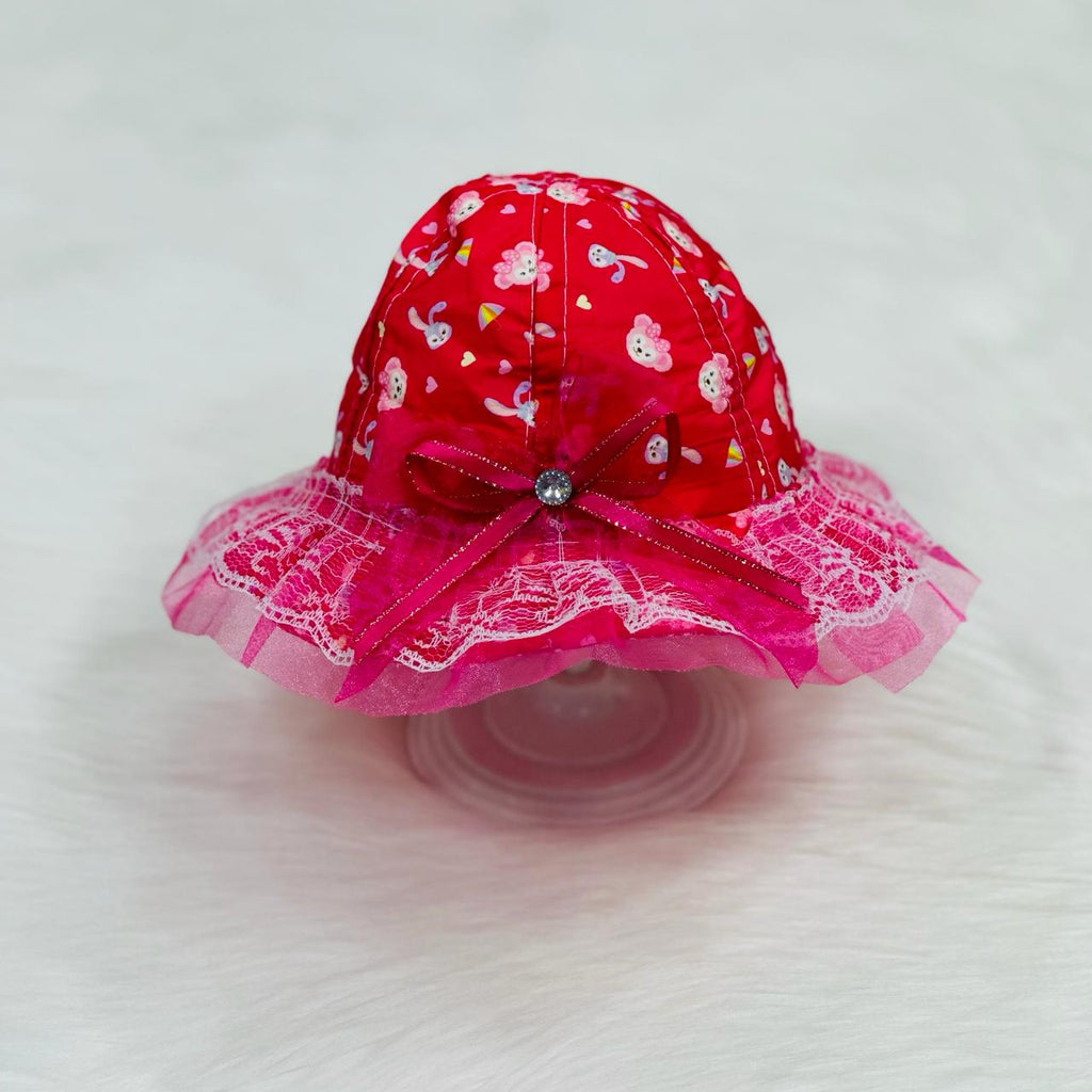 Baby Girls Stylish Dark Pink Bunny Hat Cap CP5028D