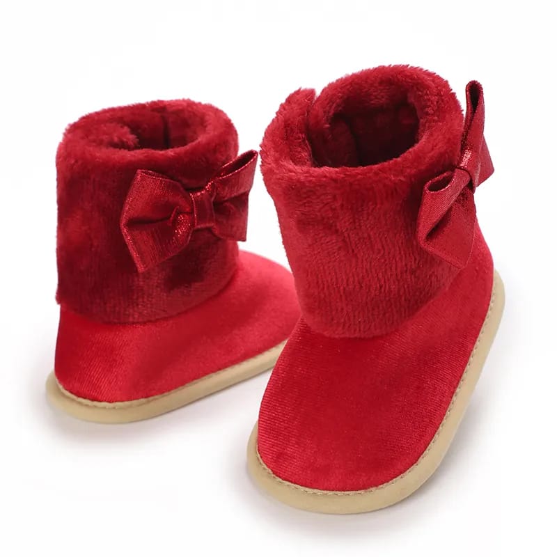 Red Baby Girls High-top Warm Winter Shoes SH7126B