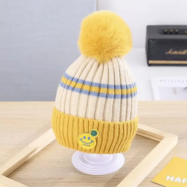 Yellow Warm Hat with Fleece Lining Warm Cap CP5074E