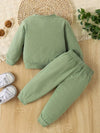 Baby Faith Print Two-piece Set, Long Sleeve Crew Neck Casual Sport Set For Fall Winter TS6043H
