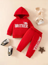Lettering Hooded Sweatshirt Long Sleeve Trousers Set TS6043D