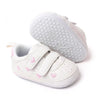 White Pink color Hearts Rubber Sole Booties BTS9032B