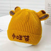 Mustard Lovely Creative Knitting Cow Horns Woolen Warm Cap CP5071C