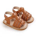 Baby Minimalist Hook-and-loop Fastener Strap Brown Sandals SDL7518A