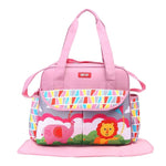 Pink Baby Sky Lion Printed - Diaper Bag with Front Pocket Diaper Travel Bag BG5528B