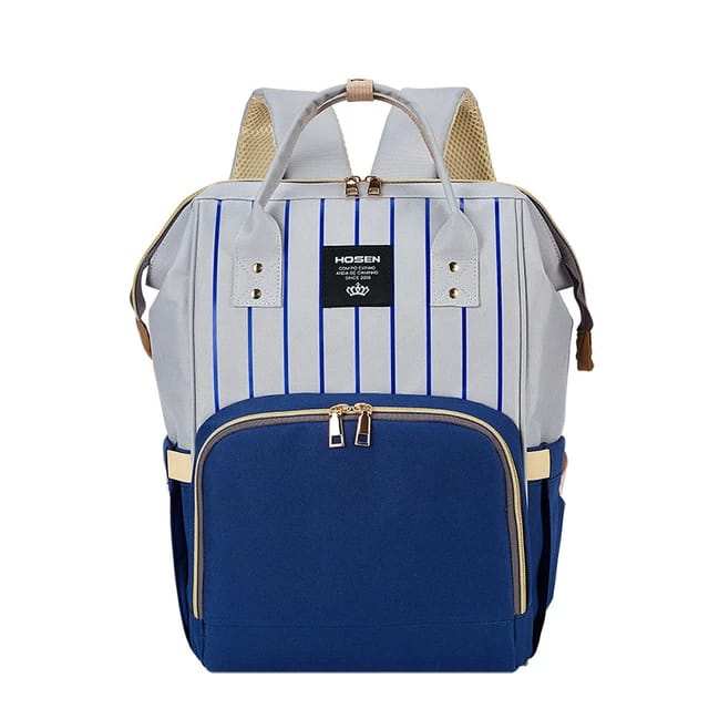 Navy Blue & Light Gray Diaper Backpack BG5516B