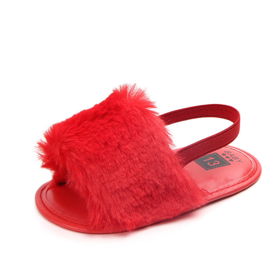 Red Fur Slipper SLP8003E