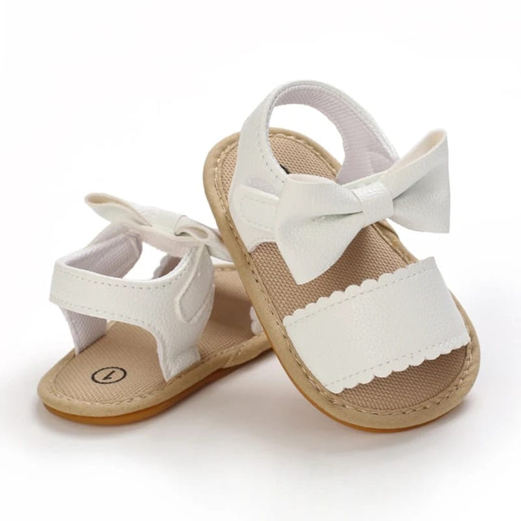 White Color Fashion Cute Leather Bow Princess Sandals SDL7515D