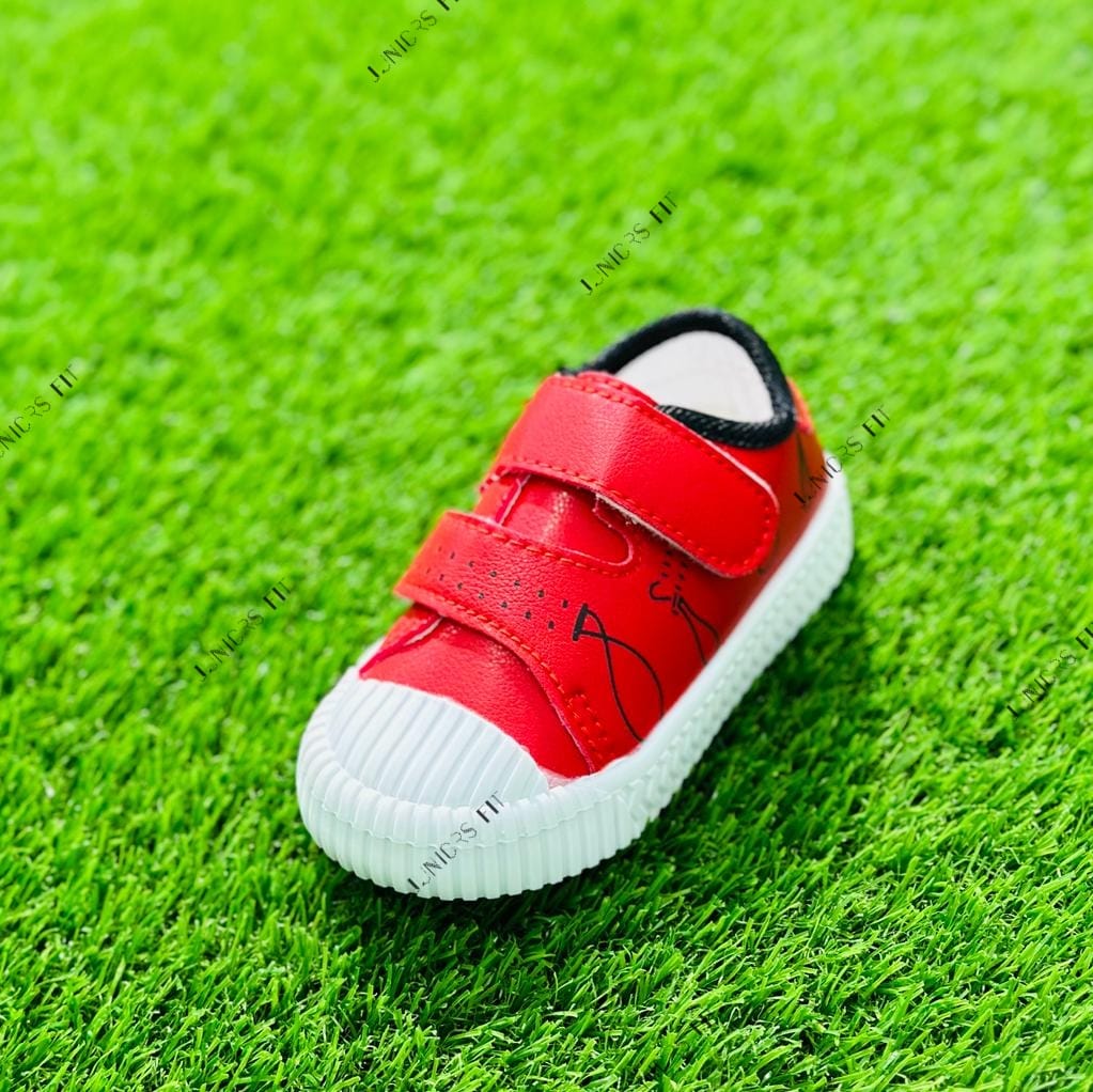 Red & White Double Strap Shoes SH7038A