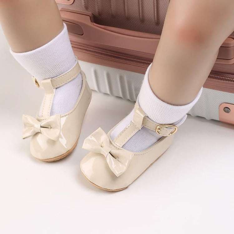 Apricot Color Baby Girls Princess Bow Shoes SH7090