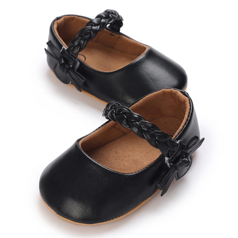 Baby Girls Black Classic Bowknot Shoes SH7099A