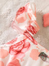 3pcs Baby Girls Cute Floral Graphic Print Bowknot Ruffle Trim Camisole Top & Shorts & Headband Set Clothes FD6091F