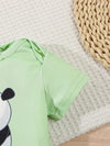Newborn Baby Boy and Girl Spring/Autumn Panda Print Short Sleeve Top with Pants and Hat Thin Outdoor Three-Piece Set, Perfect for Outdoor BS6048A
