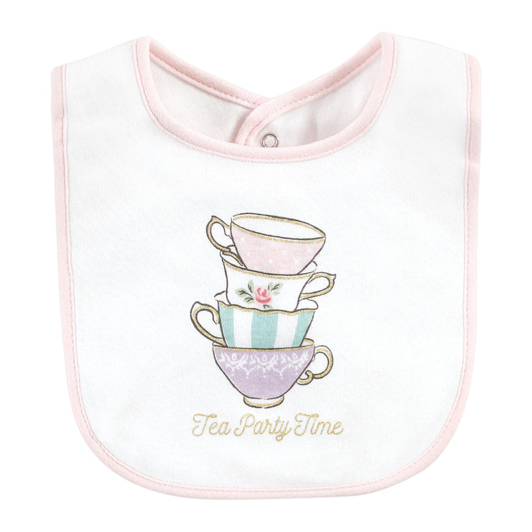 HB Infant Girl Cotton Bibs, Tea Party 5 Pieces Set BB2010B