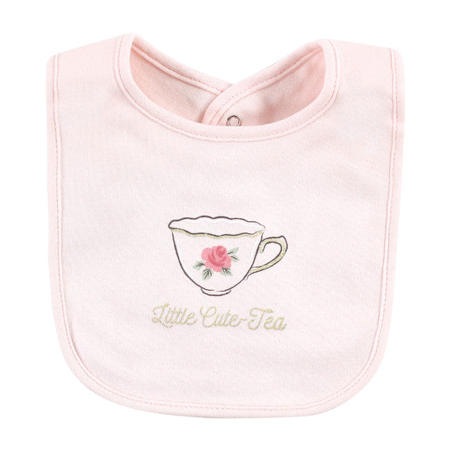 HB Infant Girl Cotton Bibs, Tea Party 5 Pieces Set BB2010B