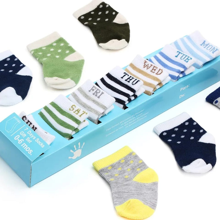 7 Pairs Set Gift Box Multiple Choices for Baby Boys & Girls (0-6 Months) SK3019F