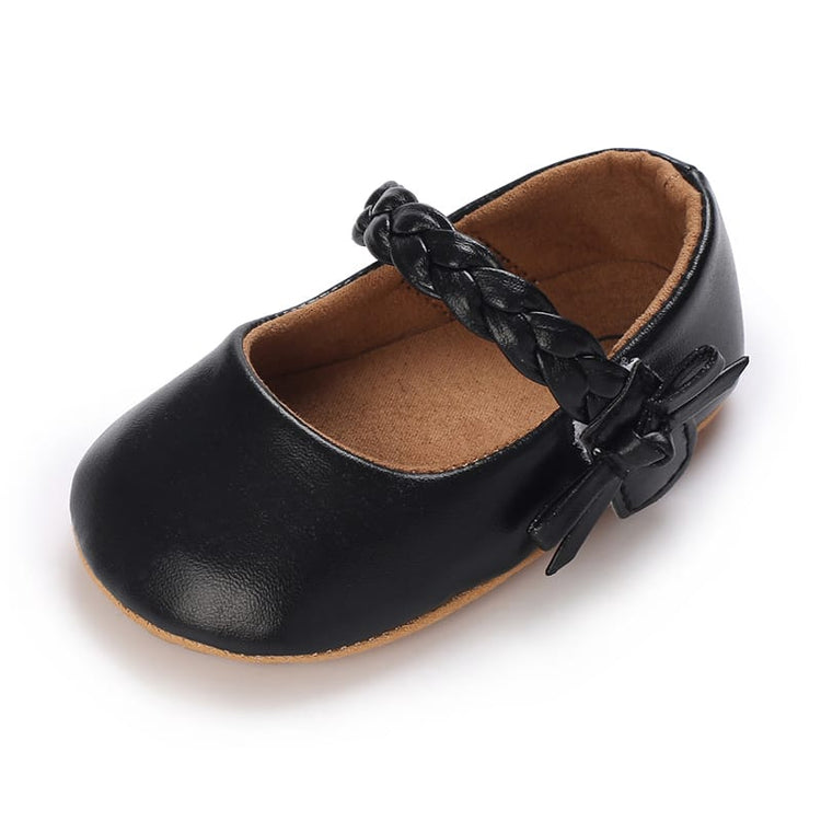 Baby Girls Black Classic Bowknot Shoes SH7099A