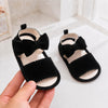 JF Black Summer Rubber-Sole Sandals for Boys And Girls SDL7594A