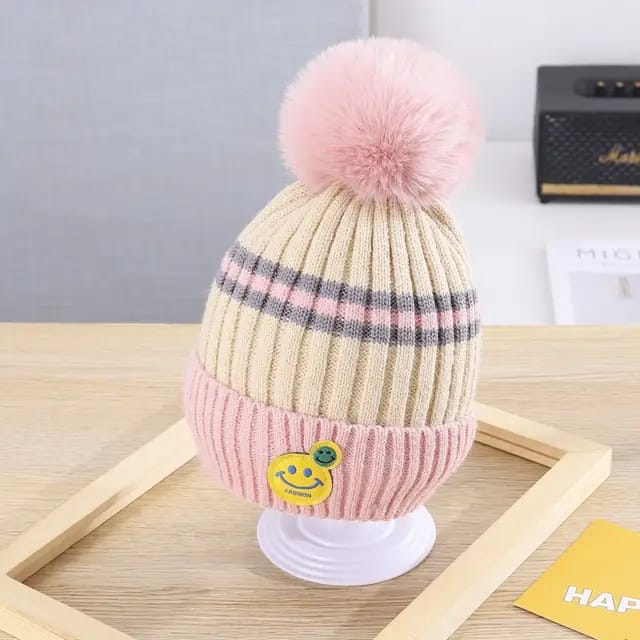 Pink Winter Warm Hat with Fleece Lining Warm Cap CP5074D