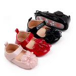 Red New Girls Shoes Spring Autumn Princess PU Leather Shoes Cute Bowknot Toddler Shoes SH7108A